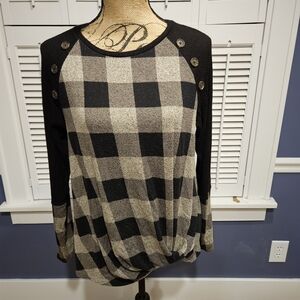 Maurices Plaid Front <noButton Mixer Tee